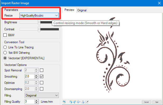 Import parameters – LaserGRBL