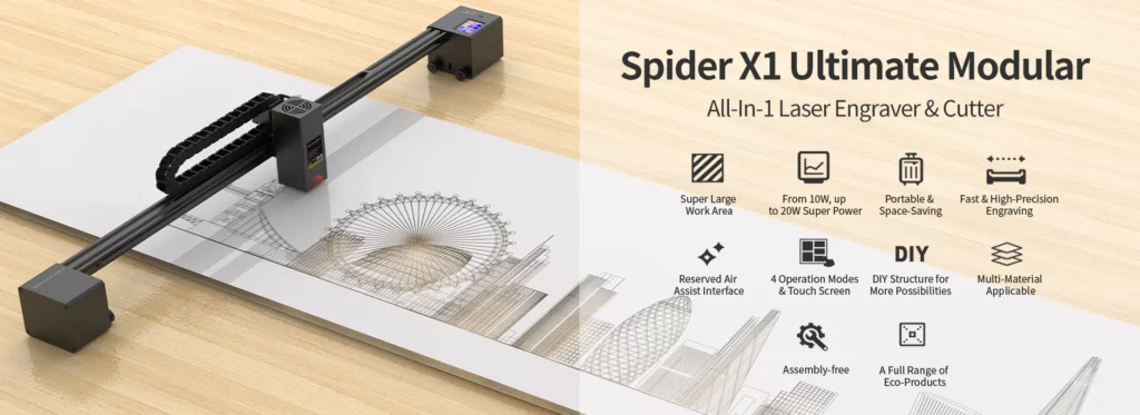 Tyvok - Laser Engraver Accessories Y-Axis Rotary Roller for Spider M1/X1